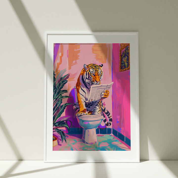 Animal Tiger in a Bathroom Canvas Print