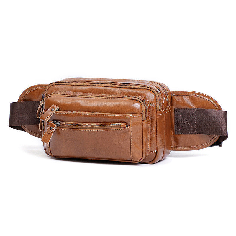 Multifunction Sports Outdoor Leather Men's Waist Bag