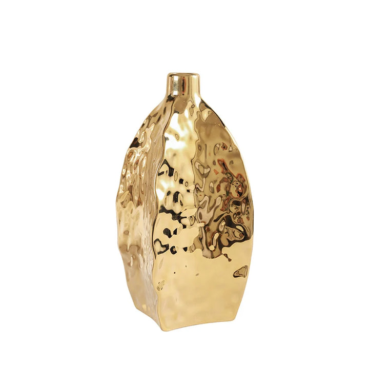 Ceramic Electroplated Gold Vase for Elegant Flower Arrangements - Modern Home Decor