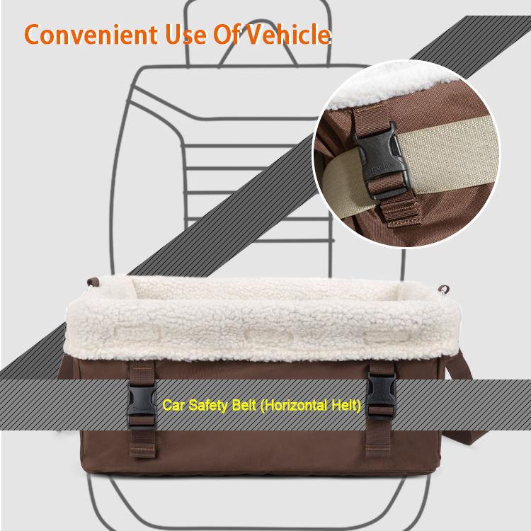 Portable Pet Car Seat - Washable, Foldable, and Secure Travel Bed