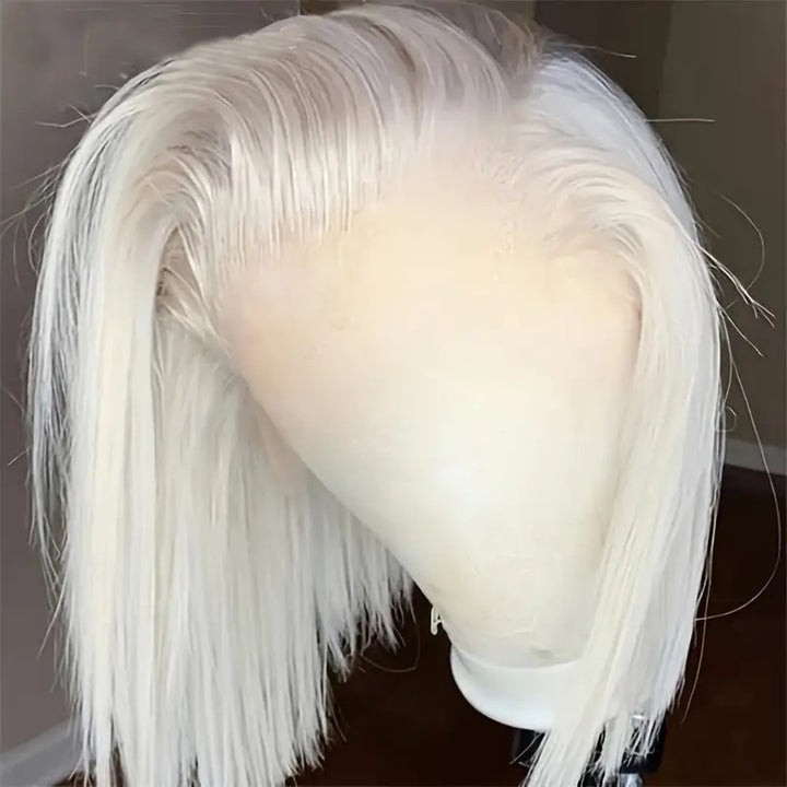 Pure White Dyed Wig Front Lace Bob Haircut