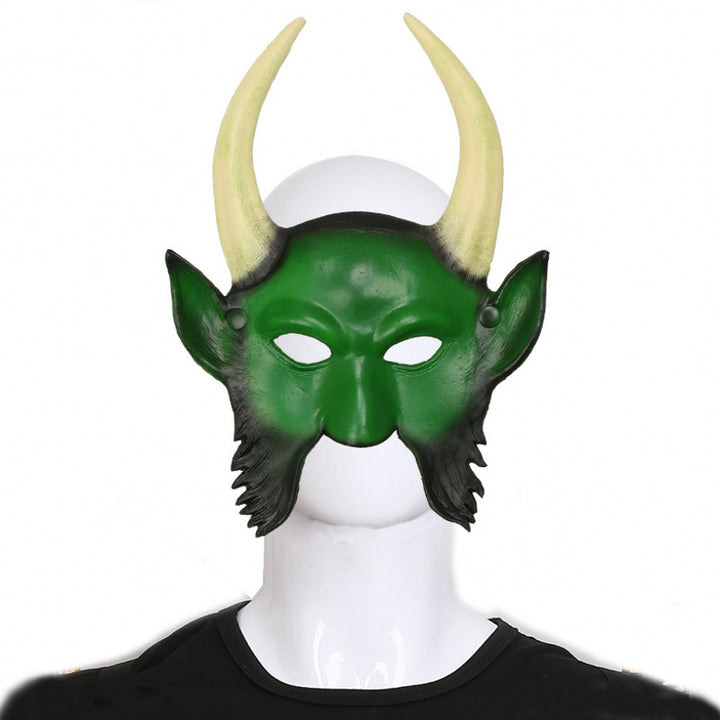 Halloween Mask Male Horn Evil Face Ghost Head