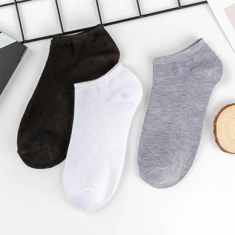 Breathable Ankle Socks - 5/10 Pairs Low-Cut Cotton Sport Socks