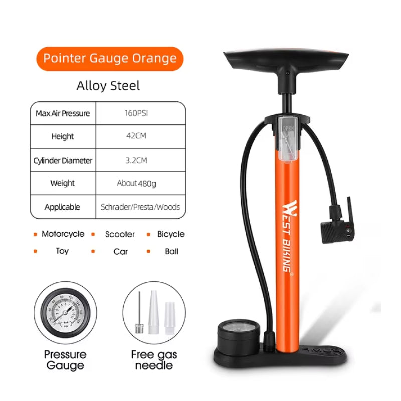 High Pressure Bicycle Floor Pump for All Tires