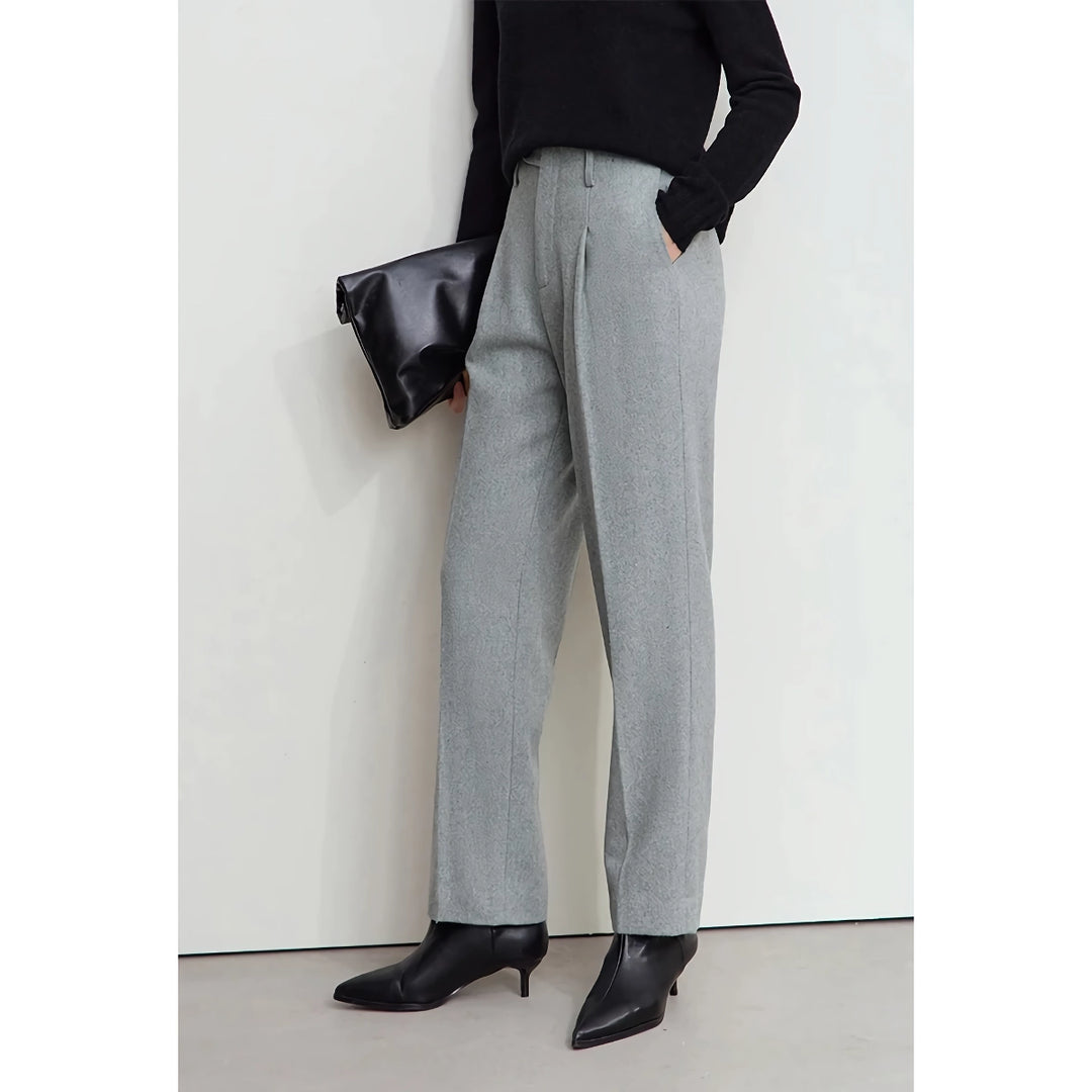 Chic Women's Tapered Wool Pants – Perfect for Commuting