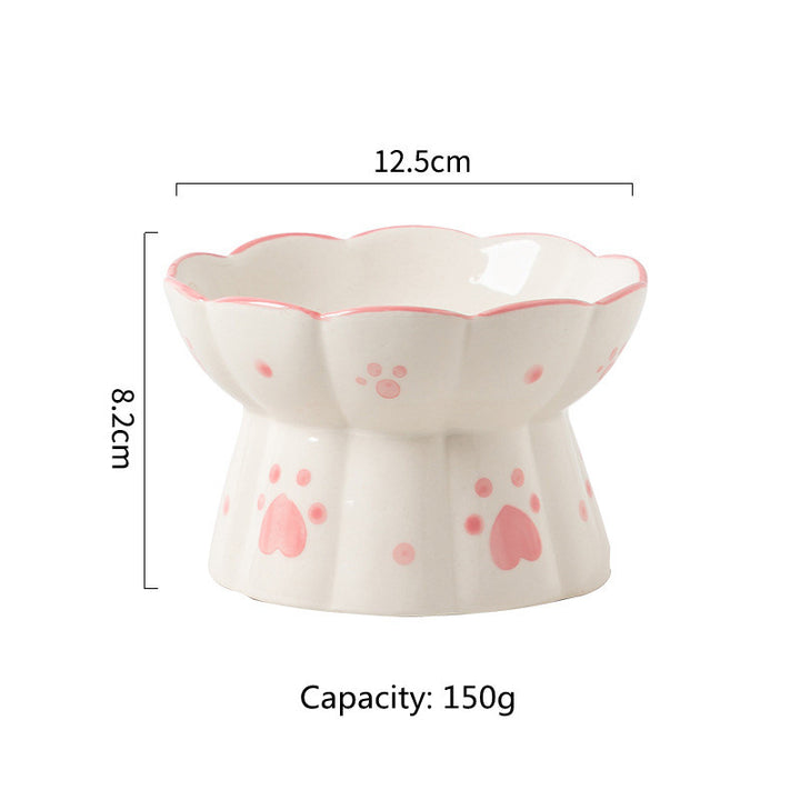 Elevated Ceramic Cat & Small Dog Food Bowl