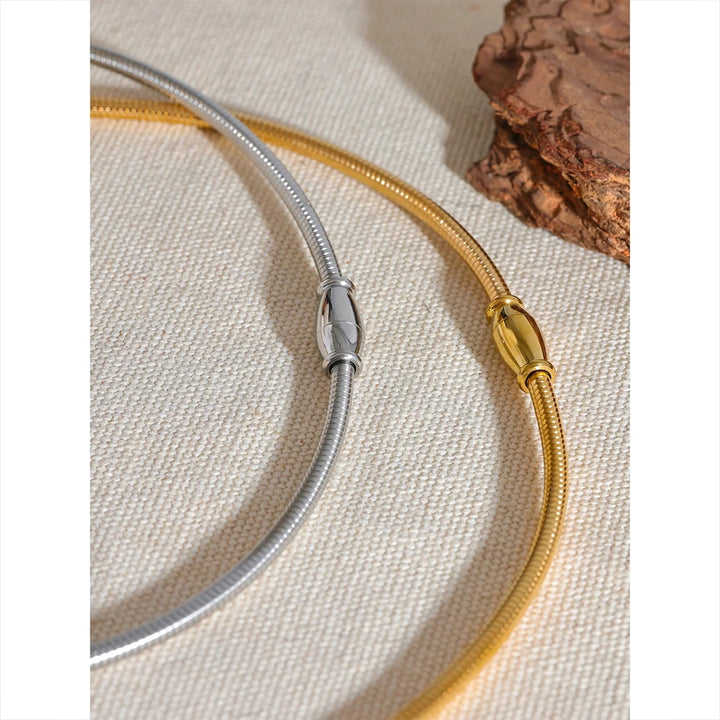 Waterproof 18K Gold Plated Stainless Steel Choker Necklace