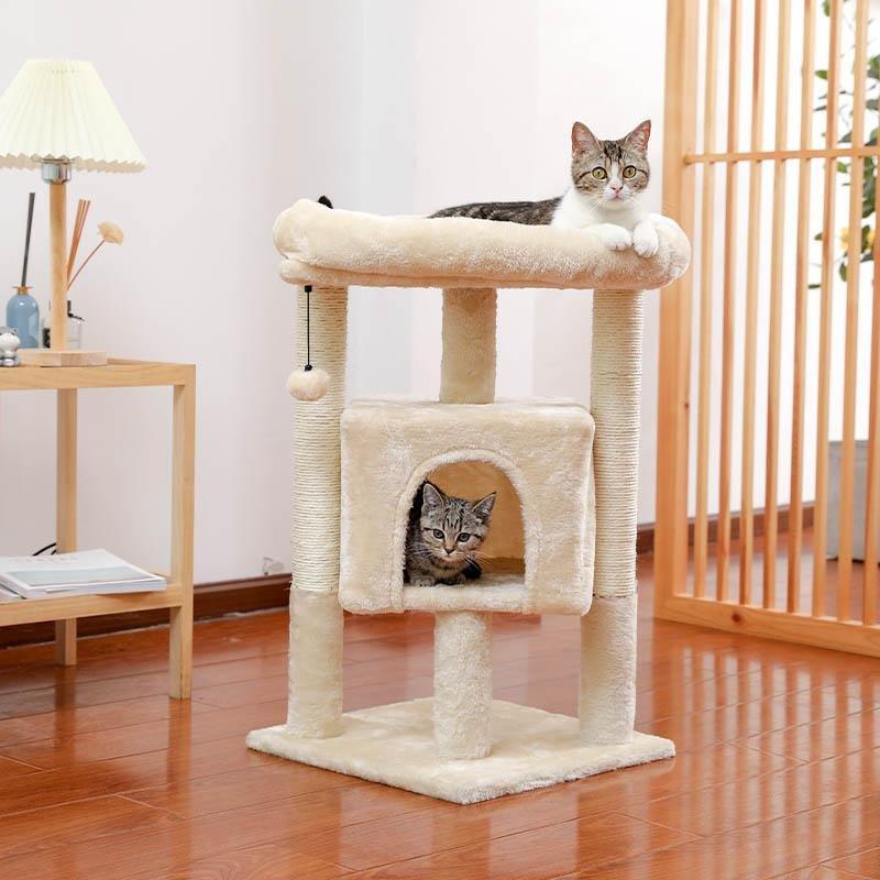 Large Cat Tree Tower with Perch, Hammock, and Scratching Post