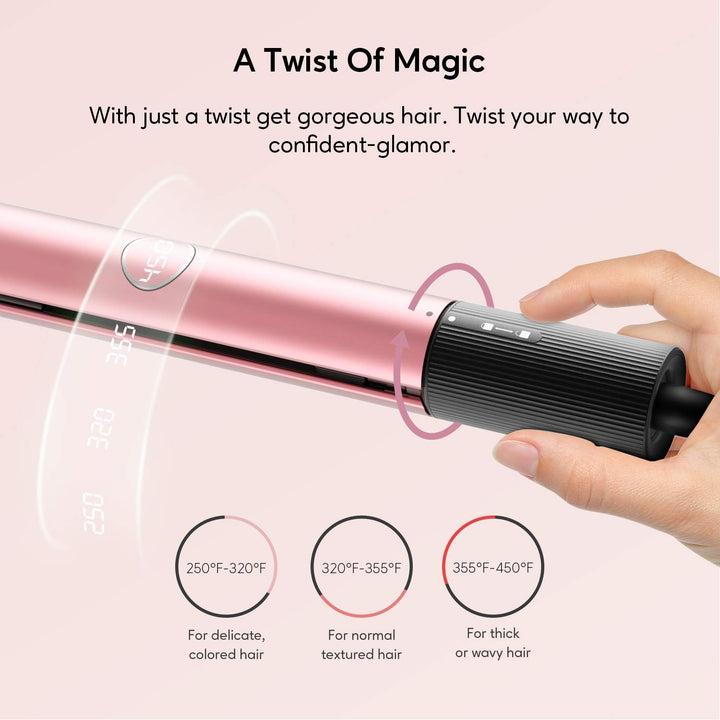 Professional Nano Titanium Hair Straightener and Curling Iron with LCD Display