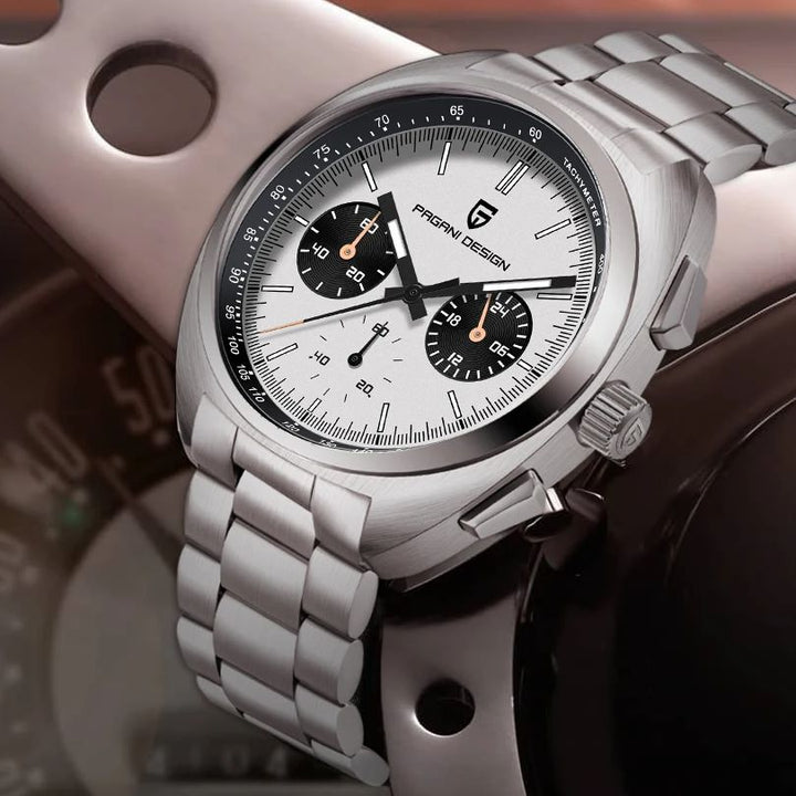 PAGANI DESIGN 2024 New Panda Dial Men’s Luxury Quartz Sport Chronograph Watch with Sapphire Glass