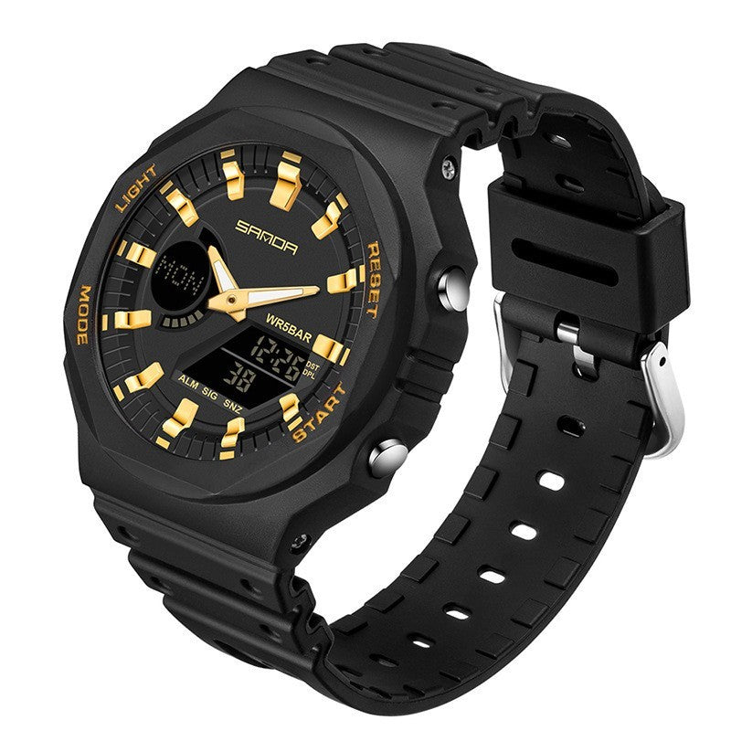 Multifunctional Sports Waterproof Double Display Electronic Watch