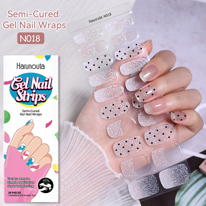 Japanese Style Nail Beauty Gel Stickers Semi-curing French Gel