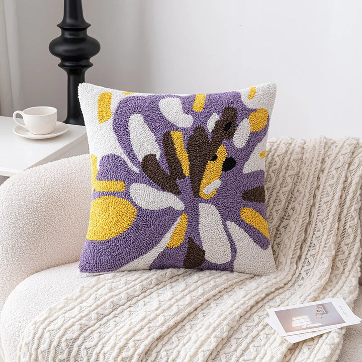 Modern Geometric Tufted Embroidered Cushion Cover