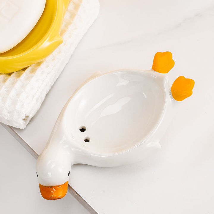 Creative Yellow Duck Ceramic Soap Dish