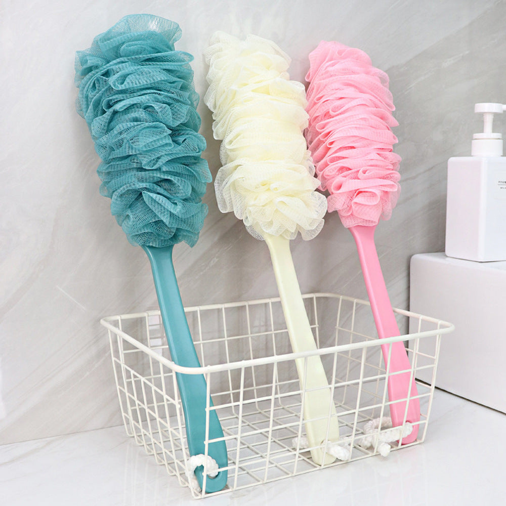 Long Handle Soft Mesh Bath Shower Brush Body Scrubber