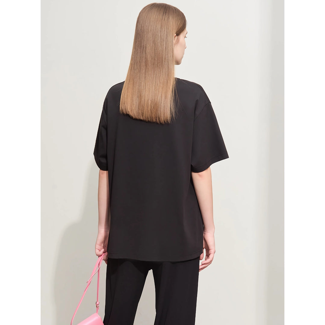 Minimalist Women's Casual Embroidered Tassel Tee