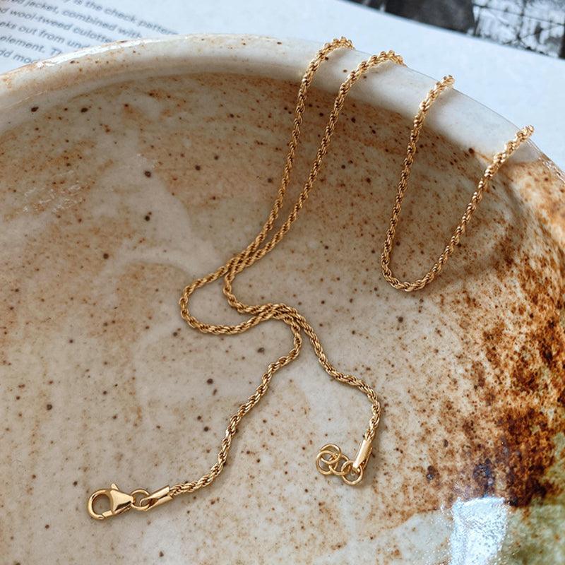 925 Sterling Silver Harbor Style Fried Dough Twists Necklace - Trendha