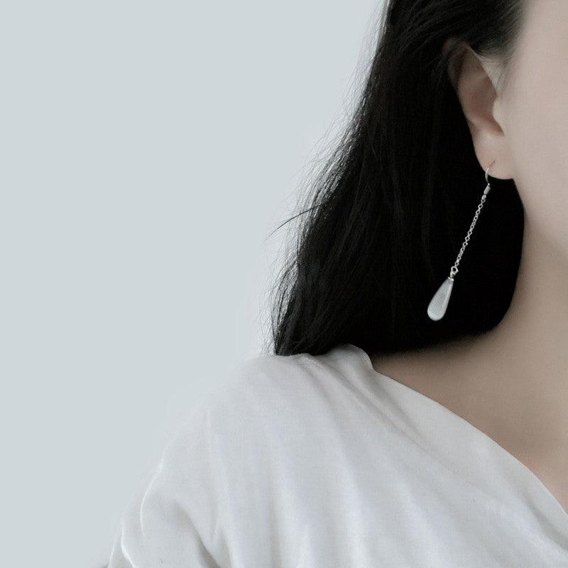 925 Sterling Silver Opal Drop Earrings - Trendha