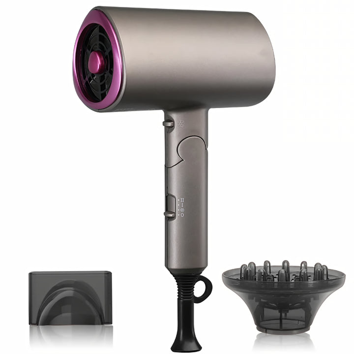 Foldable Handle 1800W Hair Dryer with Blue Light and Negative Ion Technology