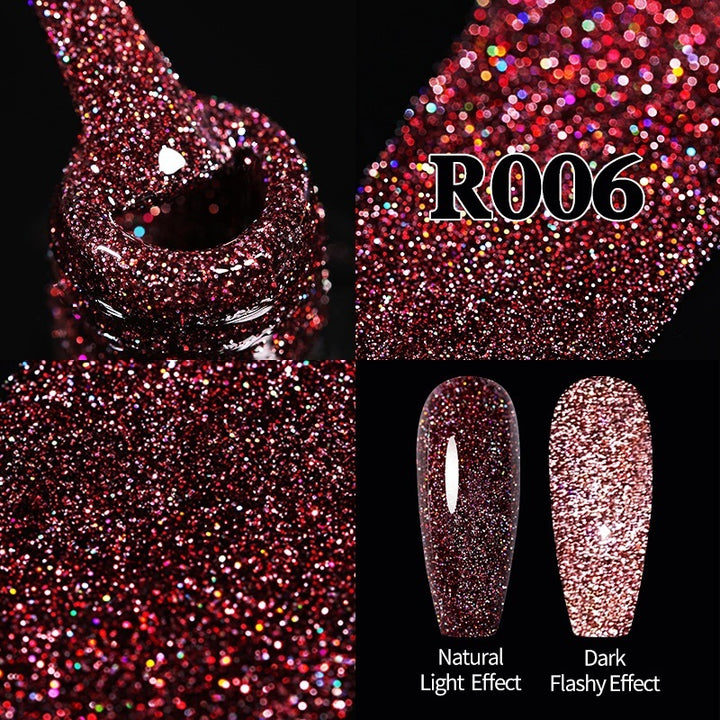 Glitter Reflective Gel Nail Polish Christmas Red  UV