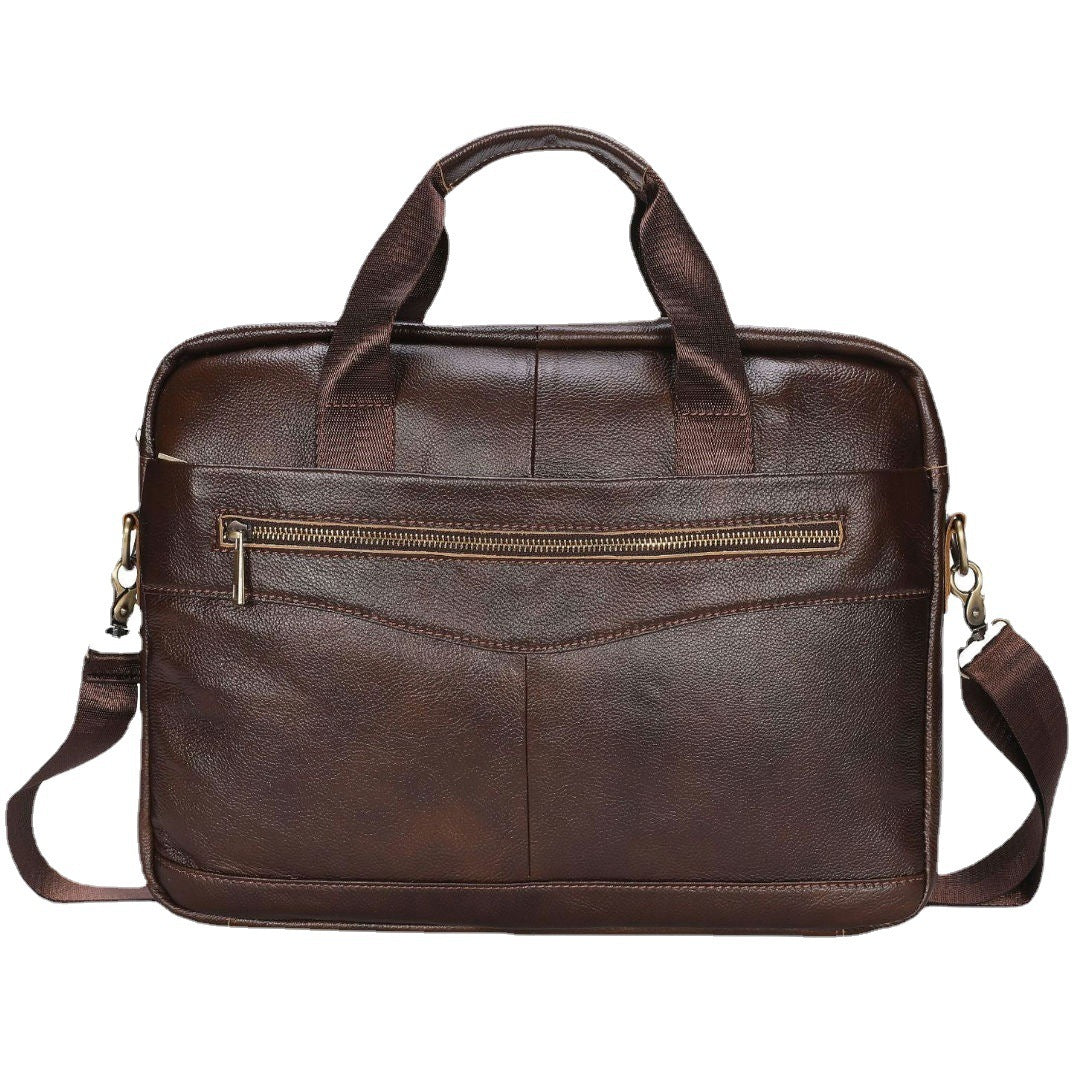 Men's First Layer Cowhide Vintage Handbag