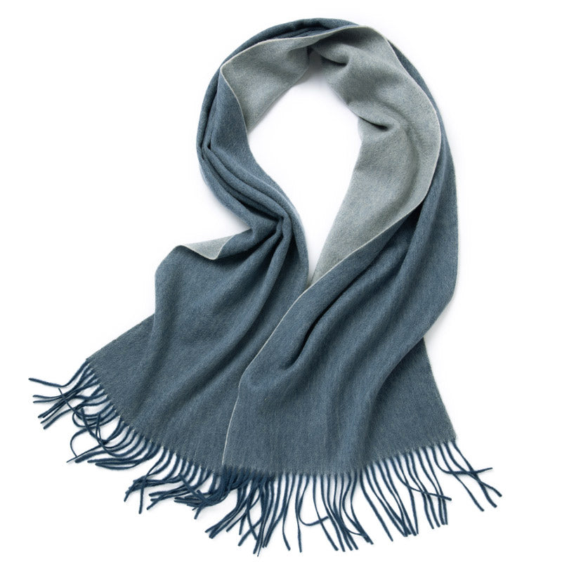 Luxurious Double-Sided Wool Scarf - Cashmere Pashmina Shawl & Wrap