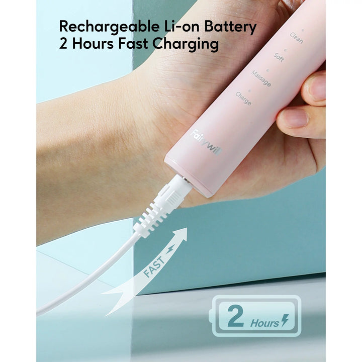 Powerful Sonic Electric Toothbrush with USB Charging and 8 Replacement Heads