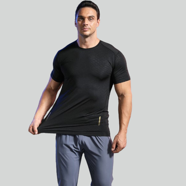 New Summer Short Sleeve Round Neck Quick-drying Breathable Sports T-shirt Men