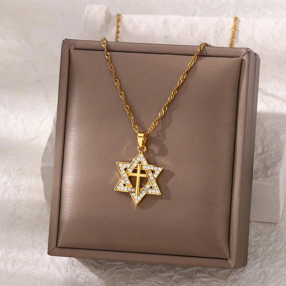 Cubic Zirconia Star Pendant Necklace