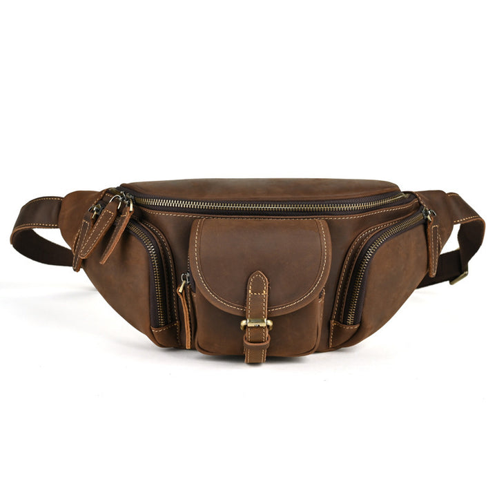 Leather Belt Retro Multi-functional Motorcycle Satchel Leather All-match Casual Chest Bag