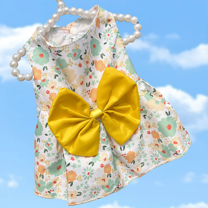 Spring Summer Bowknot Dog Dress