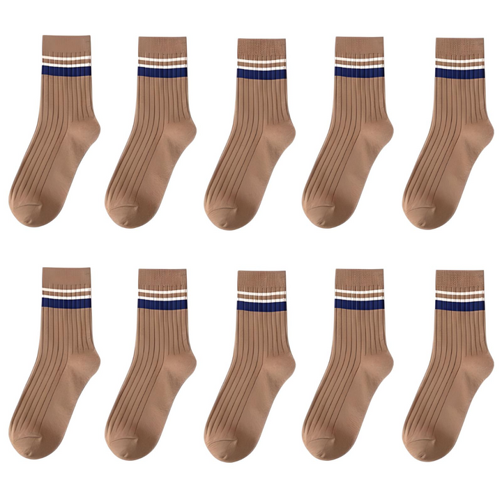 10 Pair Men's Striped Cotton Socks