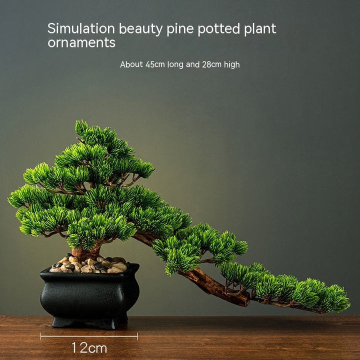 Green Plant Artificial Greeting Pine Rockery Bonsai Sprinkler Shop Living Room Entrance Home Office Decorations Landscape