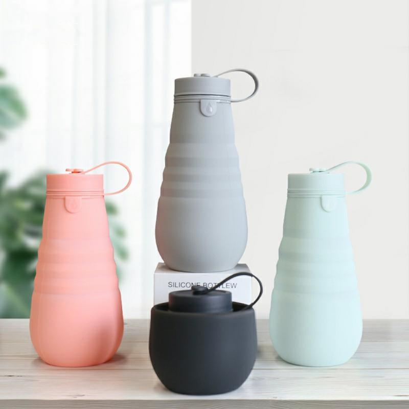 500ml Portable Retractable Silicone Cups Foldable Collapsible Water Bottle Outdoor Travel Drinking Cup For Camping Drinkware Kitchen Gadgets In Summer - Trendha