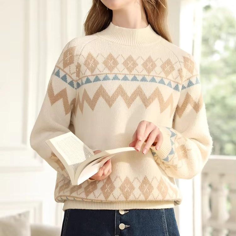 Loose Knit Pullover Sweater for Women - Winter Soft Raglan Sleeve Jumper