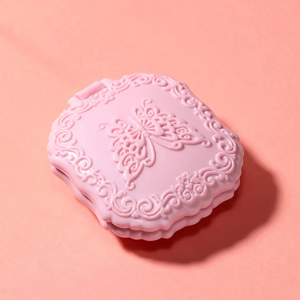 Vintage Butterfly Folding Makeup Mirror - Compact &amp; Cute