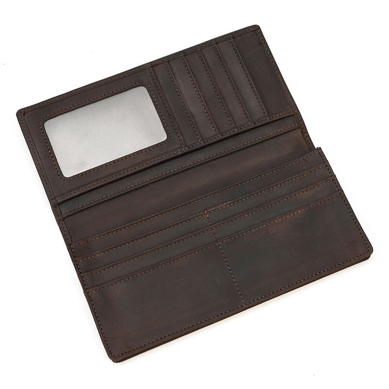 Off Crazy Horse Leather Men's Vintage Leather Wallet