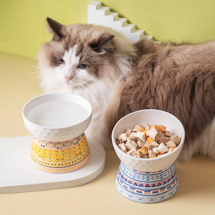 Elevated Ceramic Cat Bowl