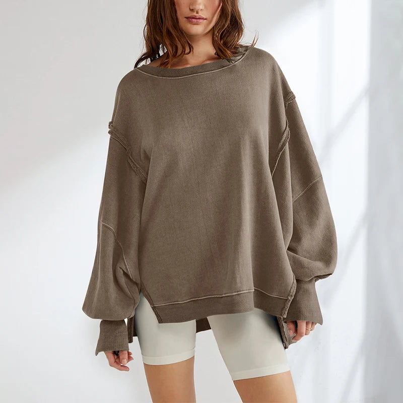 Oversized Cotton Hoodie Patchwork Sweatshirt