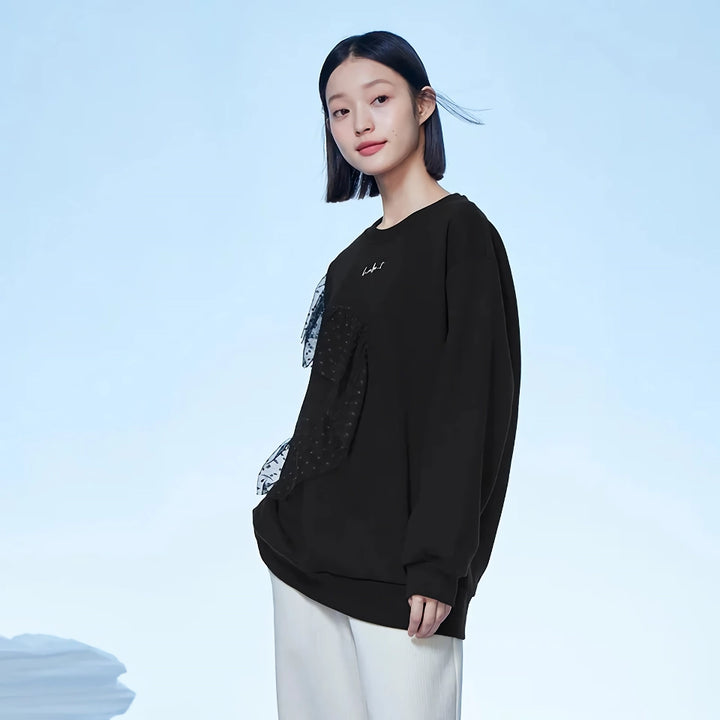 Mid-Length Loose Fleece Sweatshirt for Women