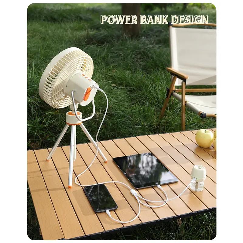 Portable Camping Fan with Night Light and Power Bank