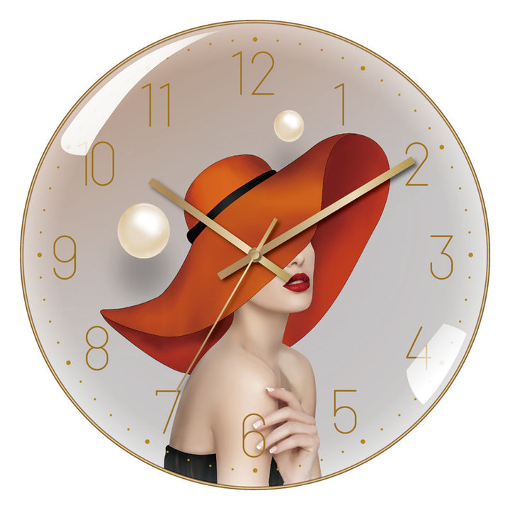 4K Curved High Transparent Glass Creative Decorative Wall Clock