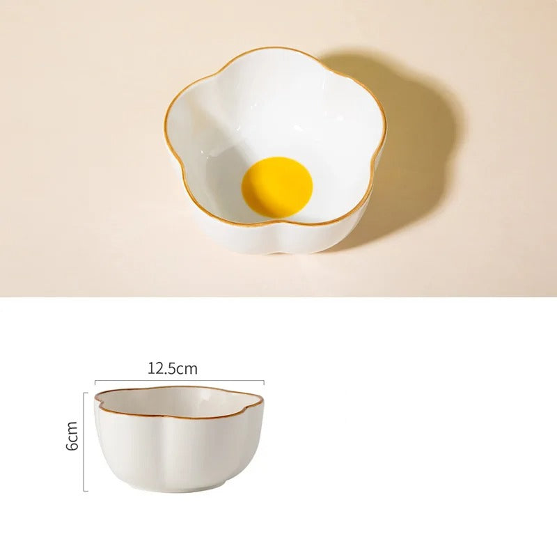 Gold-Plated Irregular Ceramic Bowl