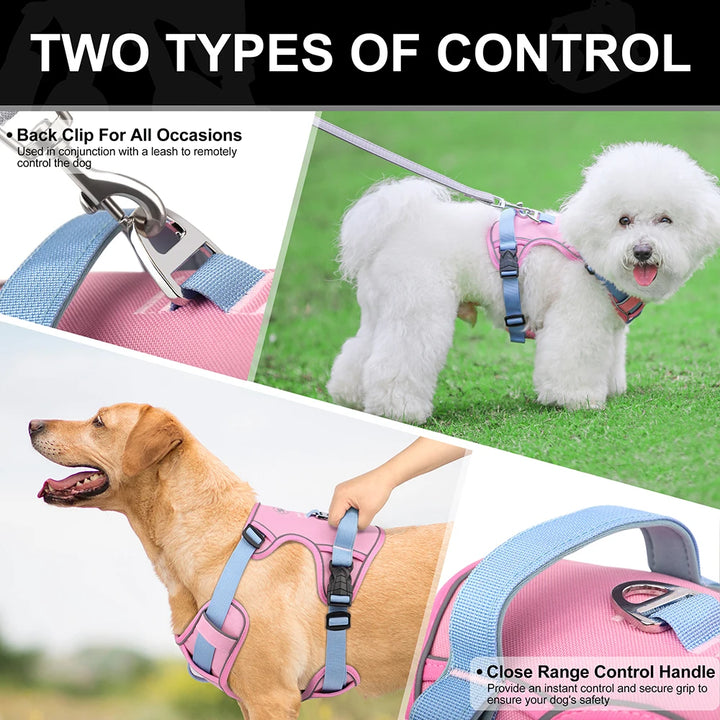 Reflective No-Pull Dog Harness – Durable Adjustable Oxford Nylon Harness for Medium & Large Dogs with Handle