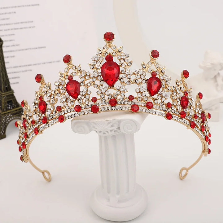 Baroque Gold Champagne Crystal Bridal Tiara