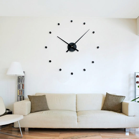 Extra Large Size Wall Clock Diy Creative Simple Clock Sticken On The Wall 12 Small Dots