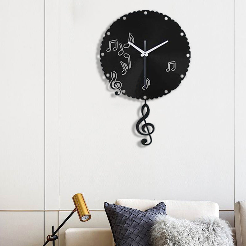 Modern Simple And Fashionable Notes Creative Wall Clock