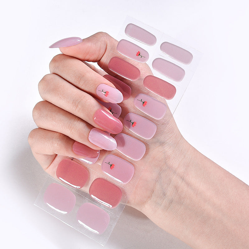 Internet Celebrity Semi-baked Gel Nail Sticker Waterproof And Durable 3d Paper Patch