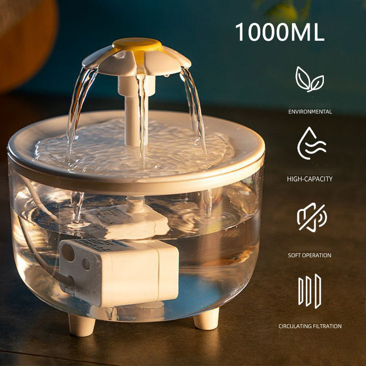 1000ML USB Cat Water Fountain with Auto Filter &amp; Prevention Pump Sensor