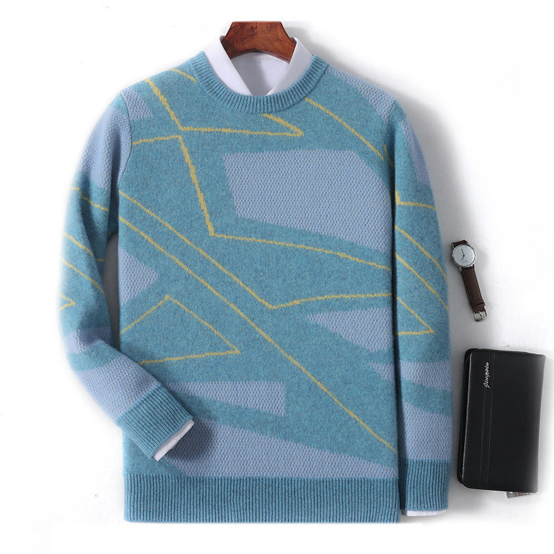 Men’s Geometric-Pattern Pullover Sweater